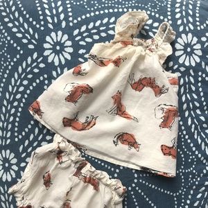 Baby top and bottom layette set